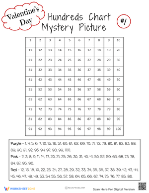 Hundreds Chart Mystery Picture: Math Puzzle Worksheet