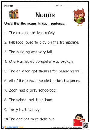 Practice to Underline the Nouns