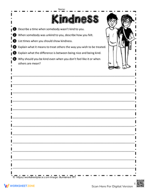 Kindness Questions Worksheet: Reflection Activity