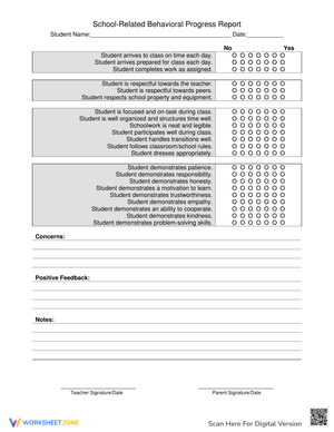 School Behavior Report