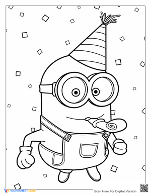 Happy Birthday Minion Coloring Page: Fun Activity