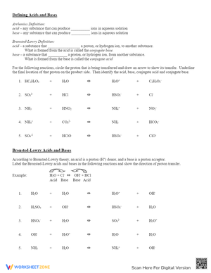 Acids and Bases: Chemistry Worksheet