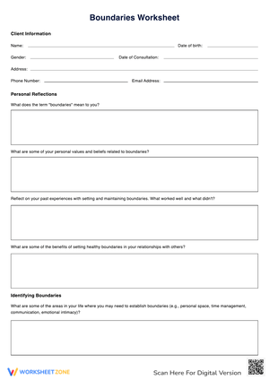 Setting Boundaries Worksheet