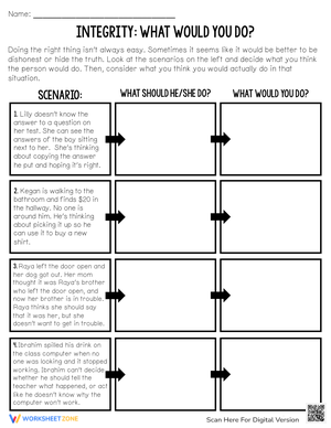 Integrity: What Would You Do? Scenarios Worksheet