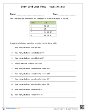 Stem and Leaf Plots: Practice the Skill