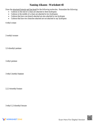 Naming Alkanes Worksheet: IUPAC Nomenclature
