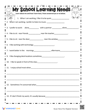 My School Learning Needs