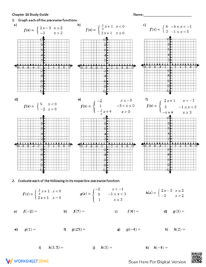 Piecewise Functions Practice Worksheet