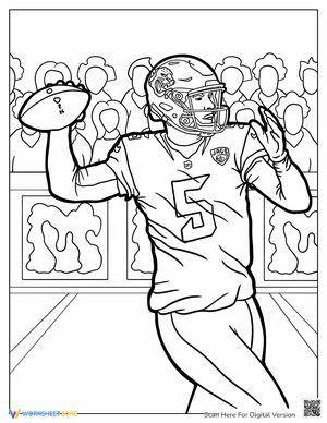 Quarterback Player Throwing The-Pigskin