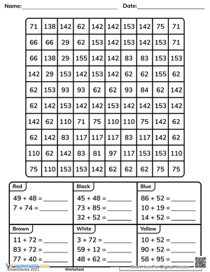 Happy Emoji Double Digit Addition Mystery Picture