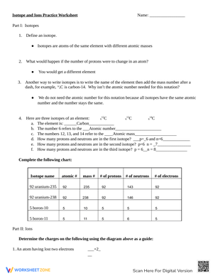 Free Printable Isotope Practice Worksheets for Students Free Printable Isotope Practice Worksheets for Students