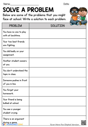 Solve a Problem Worksheet: Critical Thinking