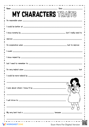 My Qualities: Social Skills Worksheet