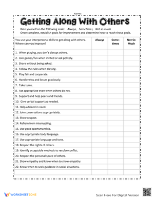 Get Along With Others Checklist: Social Skills