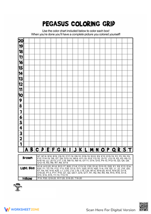 Pegasus Coloring Grid: Fun Art Activity