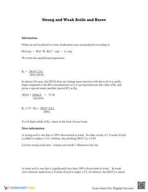 Differentiating Strong and Weak Acids/Bases: Chemistry Practice