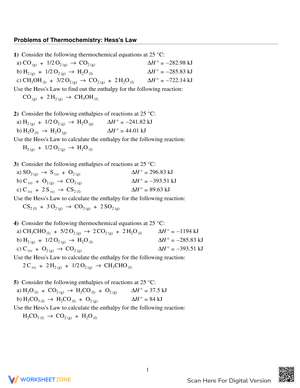 Thermochemistry with Hess's Law Chemistry