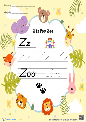 Z is for Zoo! Fun Handwriting Practice