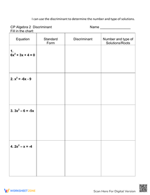 Quadratic Graphic Organizers: Algebra