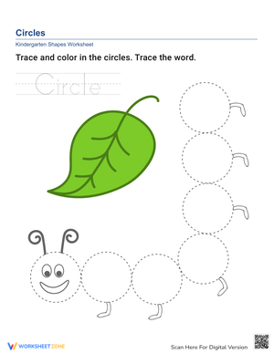 Trace and Color Circle Worksheet
