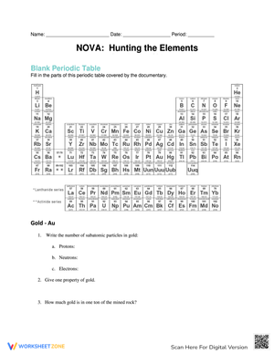 Hunting the Elements Sheet