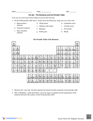 The Elements and the Periodic Table