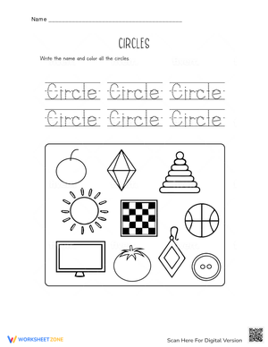 Trace the Circles Worksheet