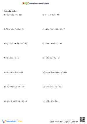 Multi-Step Inequalities with Integers