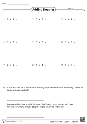 Adding Doubles for Arithmetic Skills