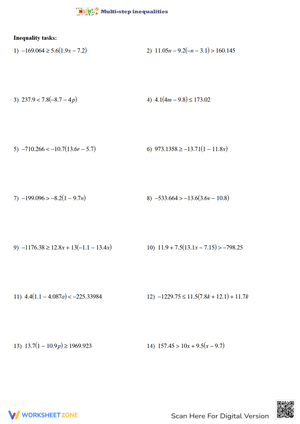 Multi-Step Inequalities with Decimals