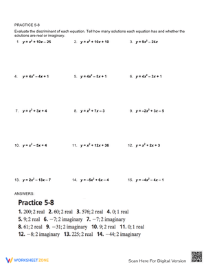 Identifying Quadratic Functions Review Worksheet