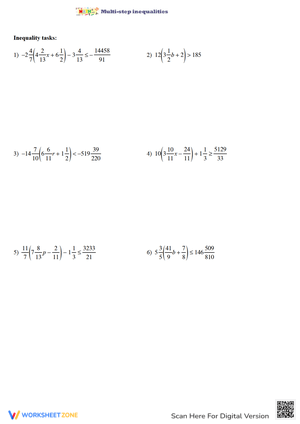 Practice Solving Multi-Step Inequalities with Fractions