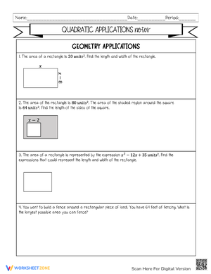 Quadratic Applications Notes