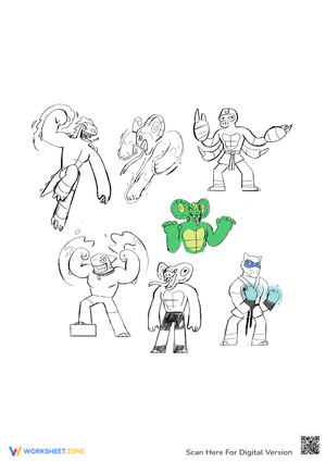 Goo Jit Zu Coloring Page for Kids' Fun