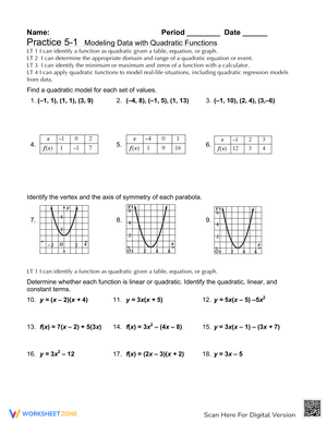 Modeling Data with Quadratic Functions