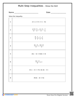 Multi-Step Inequalities Practice Problems