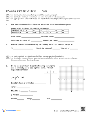 Identifying Quadratic Functions Practice
