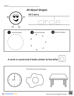 All About Shape: Circle Worksheet