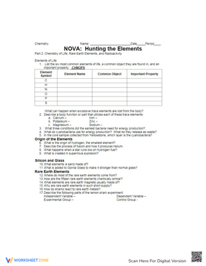 Nova Hunting the Elements Activity