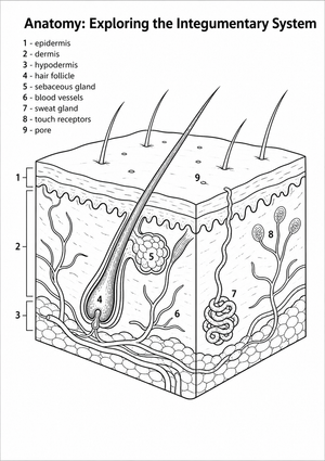Printable Integumentary System Diagram | Grade 6