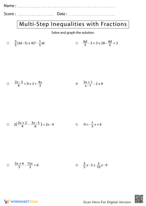Multi-Step Inequalities with Fractions