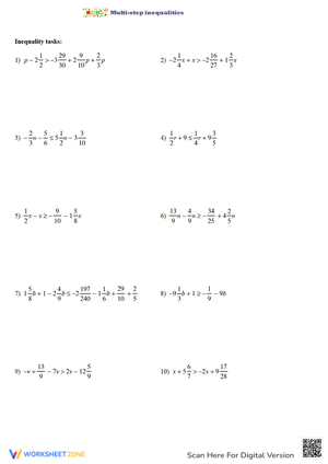 Solving Multi-Step Inequalities with Fractions