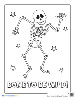 Dancing Skeleton Coloring Page