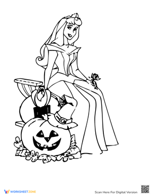 Sleeping Beauty Halloween Coloring Page