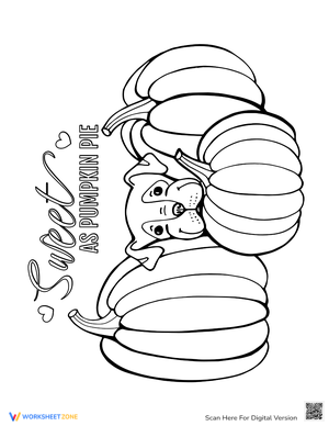 Puppy with Pumpkin Harvest: A Cute Fall Coloring Page