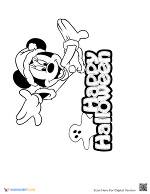 Minnie Mouse: A Happy Halloween Coloring Page