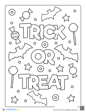 Trick or Treat: Candy Bats Coloring Page