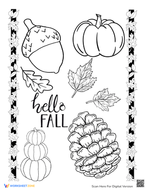 Hello Fall Coloring Page