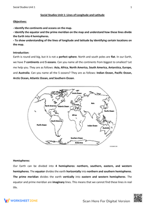Lines of Latitude and Longitude