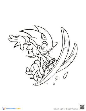 Sonic Skating Coloring Page